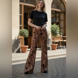 Elegant Floral Wide Leg Pants